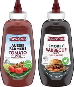 MasterFoods+Tomato+or+Barbecue+Squeezy+Sauce+500mL