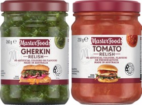 MasterFoods+Relish+250%E2%80%91260g+or+Chutney+250g+Selected+Varieties