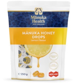 Manuka-Health-MGO-400-Manuka-Honey-Drops-Lemon-250g on sale