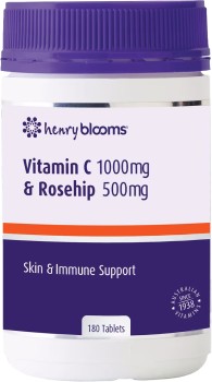 Henry+Blooms+Vitamin+C+1000mg+%26amp%3B+Rosehip+500mg+180+Tablets