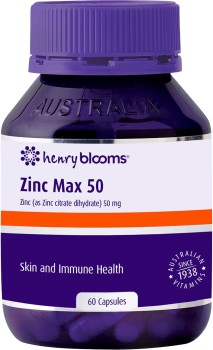 Henry-Blooms-Zinc-Max-50mg-60-Capsules on sale