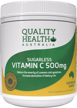 Quality-Health-Sugarless-Vitamin-C-500mg-200-Chewable-Tablets on sale