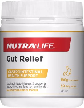 Nutra-Life-Gut-Relief-Powder-Mango-Orange-180g on sale