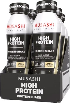 Musashi+High+Protein+Shake+Vanilla+6+x+375ml