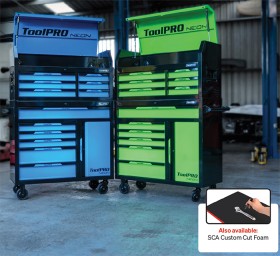 ToolPRO-Neon-Tool-Chests-Cabinets on sale