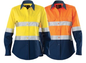 ELEVEN-Womens-AEROCOOL-Hi-Vis-Spliced-LS-Shirt-with-Perforated-3M-Tape on sale