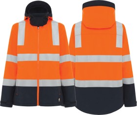NEW-Amelia-Womens-Hi-Vis-Recycled-Softshell-Taped-Jacket on sale