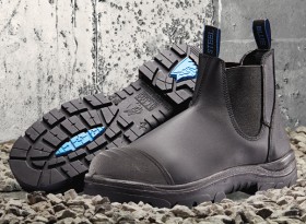 Steel-Blue-Hobart-Black-Elastic-Sided-Safety-Boots-with-Scuff-Cap on sale