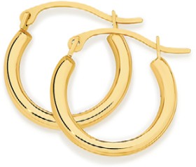 9ct-Gold-2x12mm-Polished-Hoop-Earrings on sale