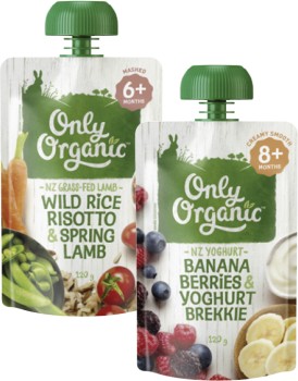 Only+Organic+4%2B+Months%2C+6%2B+Months+or+8%2B+Months+Baby+Food+Pouch+120g