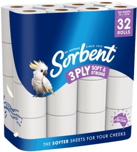 Sorbent+Silky+White+Toilet+Tissue+3+Ply+32+Pack