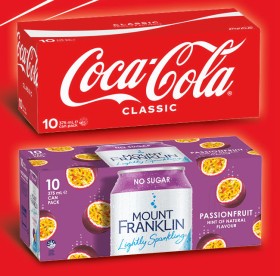 Coca%E2%80%91Cola%2C+Sprite%2C+Fanta+or+Mount+Franklin+Lightly+Sparkling+Water+10x375mL+Selected+Varieties