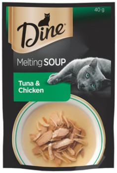 Dine+Melting+Soup+or+Fine+Flakes+Cat+Food+35%E2%80%9140g+Selected+Varieties