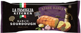 La+Famiglia+Kitchen+Stone+Baked+Garlic+Sourdough+480g
