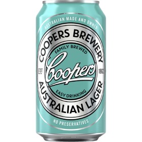 Coopers-Australian-Lager-Cans-24x375ml on sale