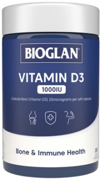 Bioglan+Vitamin+D3+1000IU+250+Capsules