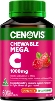 Cenovis+Chewable+Mega+C+1000mg+Berry+Flavour+60+Tablets
