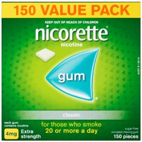 Nicorette-Gum-4mg-Extra-Strength-Classic-150-Pieces on sale