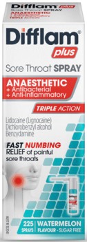 Difflam-Plus-Sore-Throat-Spray-Watermelon-Flavour-30mL on sale