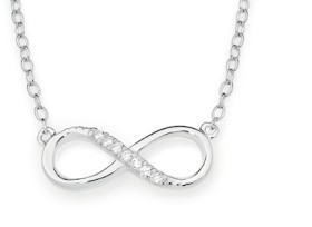 Sterling+Silver+Cubic+Zirconia+Infinity+Necklet