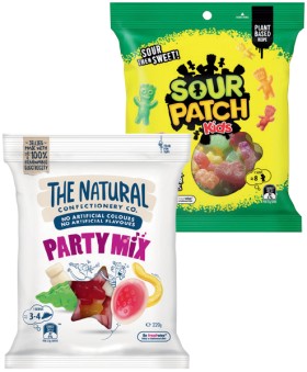 The-Natural-Confectionery-Co-130230g-Sour-Patch-Kids-Bag-190g-or-Pascall-Lollies-150300g-Selected-Varieties on sale