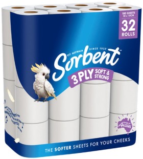 Sorbent+Silky+White+Toilet+Tissue+3+Ply+32+Pack