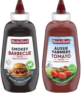 MasterFoods+Barbecue+or+Tomato+Squeezy+Sauce+500mL