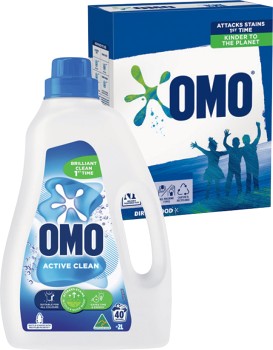 OMO-Laundry-Liquid-2-Litre-Powder-2kg-or-Capsules-28-Pack-Selected-Varieties on sale