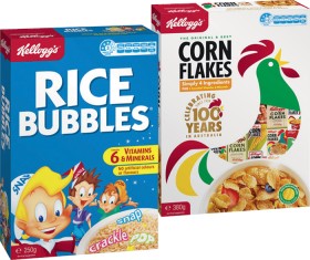 Kellogg%26rsquo%3Bs+Corn+Flakes+380g+or+Rice+Bubbles+250g