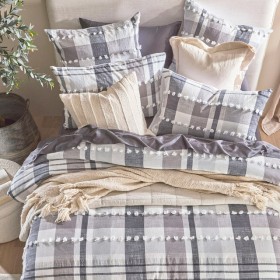 Omari-Check-Quilt-Cover-Set-by-Habitat on sale