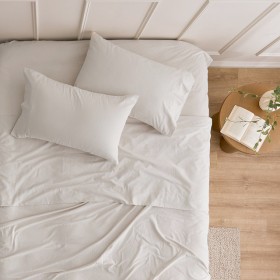 Natural-Cotton-Plain-Flannelette-Sheet-Set-by-Essentials on sale