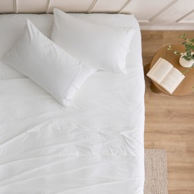 White-Cotton-Plain-Flannelette-Sheet-Set-by-Essentials on sale
