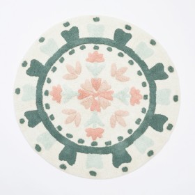 Floral+Bloom+Sage+Green+Round+Bath+Mat+by+Habitat