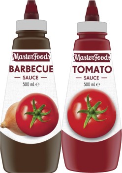 MasterFoods+Squeeze+Tomato+or+Barbecue+Sauce+475mL-500mL