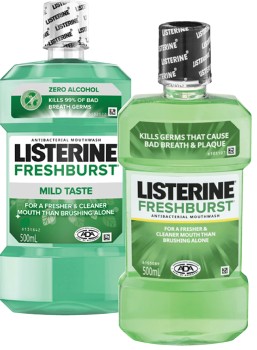 Listerine+Freshburst+or+Freshburst+Zero+Mouthwash+500mL