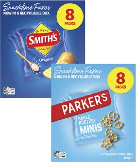 Smith%26%23039%3Bs+Crinkle+Cut+or+Parker%26%23039%3Bs+Pretzels+8+Pack+152g-200g