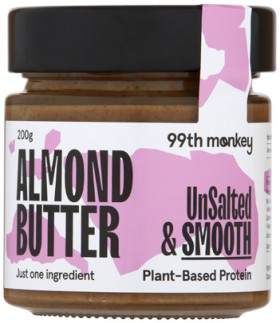 99th+Monkey+Unsalted+%26amp%3B+Smooth+Almond+Butter+200g