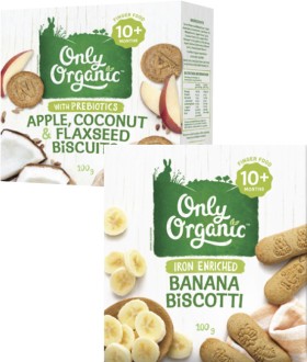 Only+Organic+Banana+Biscotti+or+Apple%2C+Coconut+%26amp%3B+Flaxseed+Biscuits+100g