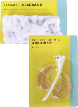 Cosmetic+Headband+or+Under+Eye+Gel+Pads+%26amp%3B+Roller+Set