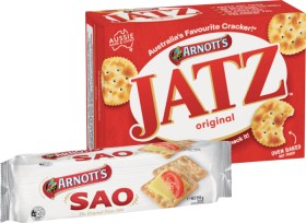 Arnott%26rsquo%3Bs+Jatz+or+Savoy+225g%2C+Clix+or+Sao+250g+Selected+Varieties