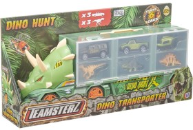 Teamsterz+Dino+Hunt+Transporter+with+3+Cars+and+Dinosaurs