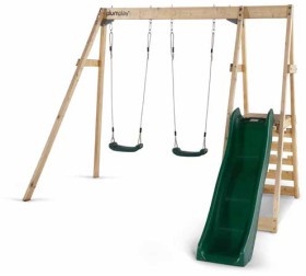 Plum-Tamarin-Wooden-Playcenter-Slide-and-Swings on sale