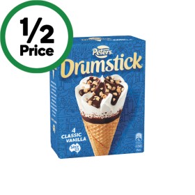 Peters+Drumstick+Ice+Cream+475-490ml+Pk+4-6+%26ndash%3B+Excludes+Plant+Based+%26ndash%3B+From+the+Freezer