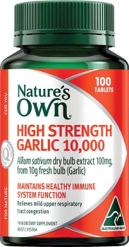Natures-Own-High-Strength-Garlic-10000-100-Tablets on sale
