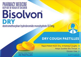 Bisolvon-Dry-Cough-Pastilles-20-Pack on sale