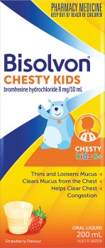 Bisolvon-Chesty-Kids-Strawberry-200mL on sale