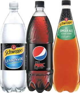 Pepsi-Schweppes-Soft-Drinks-11-125-Litre on sale