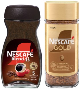 Nescaf-Blend-43-Instant-Coffee-140150g-or-Gold-90100g-Selected-Varieties on sale