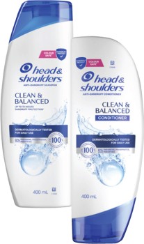 Head-Shoulders-Clean-Balanced-Shampoo-or-Conditioner-400mL on sale