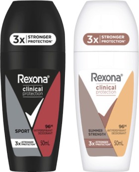 Rexona-Clinical-Protection-Antiperspirant-Roll-On-Deodorant-50mL on sale